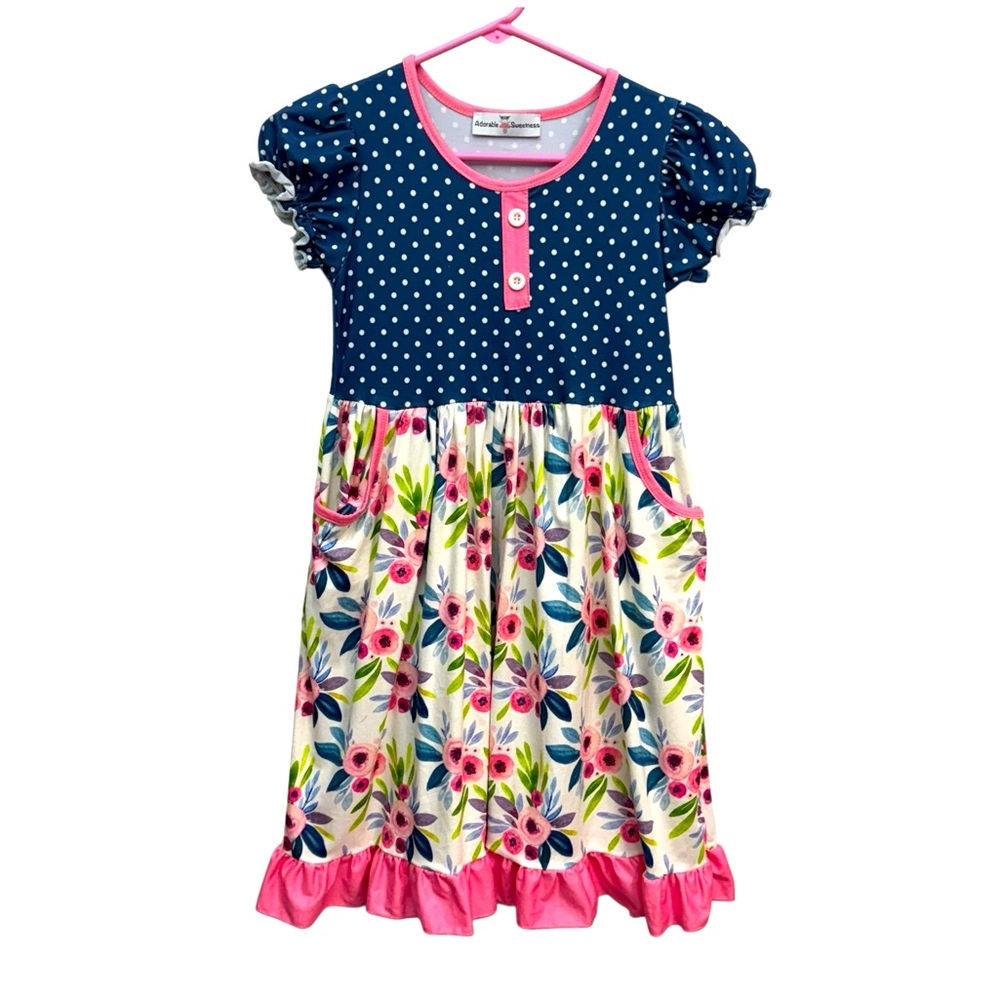 Adorable Sweetness Girls Floral Dress‎ with Pockets Size 8